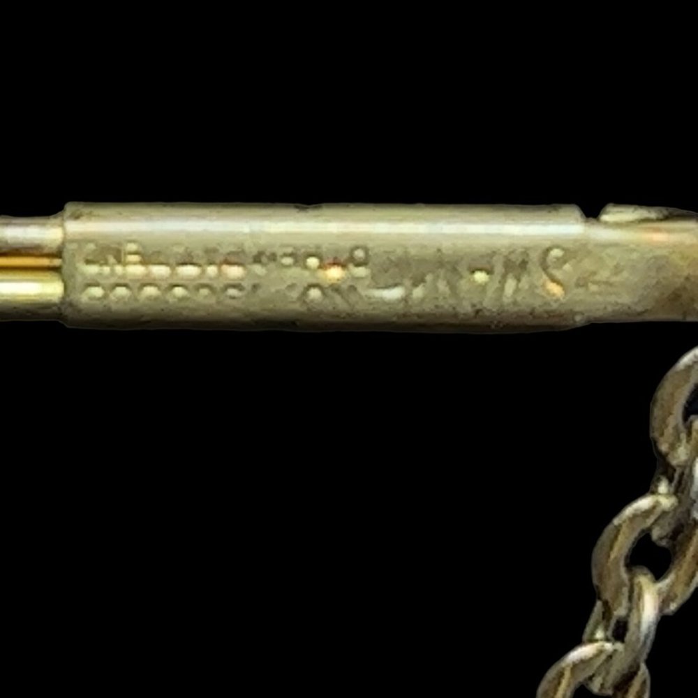 Swank Gold Tone Tie Bar With Chain (4670) - Picture 4 of 4